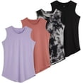 thumbnail image 1 of Real Essentials 4 Pack: Girls Active Dry Fit Performance Tank Top, 1 of 6