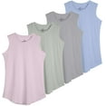 thumbnail image 1 of Real Essentials 4 Pack: Girls Active Dry Fit Performance Tank Top, 1 of 6