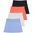 thumbnail image 1 of Real Essentials 4 Pack: Girls' Active Athletic Skort - Tennis Golf Skirt for Kids with Shorts Lining (4-16), 1 of 7