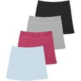 thumbnail image 1 of Real Essentials 4 Pack: Girls' Active Skirt Athletic Performance Skort - Tennis Golf Skirt with Bike Short Lining (4-16), 1 of 5