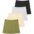 thumbnail image 1 of Real Essentials 4 Pack: Girls' Active Skirt Athletic Performance Skort - Tennis Golf Skirt with Bike Short Lining (4-16), 1 of 6