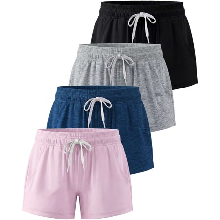 4 Pack Girls' Dry Fit Shorts Athletic Running Teen Kids Basketball Pockets