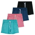 thumbnail image 1 of Real Essentials 4 Pack: Girls Athletic Performance Dry-Fit Running Shorts With Drawstring & Pockets, 1 of 7
