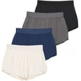 thumbnail image 1 of Real Essentials 4 Pack: Girls Athletic Performance Running Shorts with Drawstring & Pockets, 1 of 6