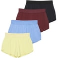 thumbnail image 1 of Real Essentials 4 Pack: Girls Athletic Performance Running Shorts with Drawstring & Pockets, 1 of 6