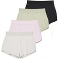 thumbnail image 1 of Real Essentials 4 Pack: Girls Athletic Performance Running Shorts with Drawstring & Pockets, 1 of 6