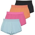 thumbnail image 1 of Real Essentials 4 Pack: Girls Athletic Performance Running Shorts with Drawstring & Pockets, 1 of 6
