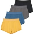 thumbnail image 1 of Real Essentials 4 Pack: Girls Athletic Performance Running Shorts with Drawstring & Pockets, 1 of 6