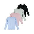 thumbnail image 1 of Real Essentials 4 Pack: Girls Dry-Fit Long Sleeve Active Crew Neck T-Shirt - Super Soft Tee, 1 of 2