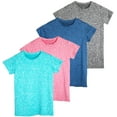 thumbnail image 1 of Real Essentials 4 Pack: Girls Short Sleeve Dry-Fit Crew Neck Active Athletic Performance T-Shirt, 1 of 6
