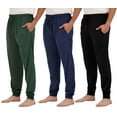 thumbnail image 1 of Real Essentials 4 Pack: Men's Cotton Jersey Soft Jogger Sleep Lounge Pajama Drawstring & Pockets (Available in Big & Tall), 1 of 4