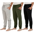 thumbnail image 1 of Real Essentials 4 Pack: Men's Cotton Jersey Soft Jogger Sleep Lounge Pajama Drawstring & Pockets (Available in Big & Tall), 1 of 4