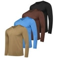 thumbnail image 1 of Real Essentials 4 Pack: Men's Dry Fit Long Sleeve V-Neck Active T-Shirt - Athletic Outdoor UPF 50+ (Available in Big & Tall), 1 of 6