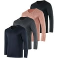 thumbnail image 1 of Real Essentials 4 Pack: Men's Dry Fit Long Sleeve V-Neck Active T-Shirt - Athletic Outdoor UPF 50+ (Available in Big & Tall), 1 of 6