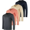thumbnail image 1 of Real Essentials 4 Pack: Men's Dry Fit Long Sleeve V-Neck Active T-Shirt - Athletic Outdoor UPF 50+ (Available in Big & Tall), 1 of 6