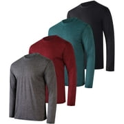 4 Pack Men's Dry Fit Long Sleeve Workout Shirts Gym Athletic Tee Fishing