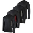 thumbnail image 1 of Real Essentials 4 Pack: Men's Dry-Fit UV Moisture Wicking UPF 50+ SPF Sun Protective Fishing Hiking Active Long Sleeve Shirt, 1 of 6