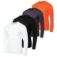 Real Essentials 4 Pack: Men's Dry-Fit Moisture Wicking Performance Long ...