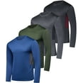 thumbnail image 1 of Real Essentials 4 Pack: Men's Dry-Fit UV Moisture Wicking UPF 50+ SPF Sun Protective Fishing Hiking Active Long Sleeve Shirt, 1 of 6