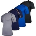 thumbnail image 1 of Real Essentials 4 Pack: Men's Short Sleeve Compression T-Shirt Base Layer Undershirt Athletic Top (Available in Big & Tall), 1 of 7