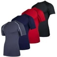 thumbnail image 1 of Real Essentials 4 Pack: Men's Short Sleeve Compression T-Shirt Base Layer Undershirt Athletic Top (Available in Big & Tall), 1 of 7