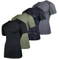 thumbnail image 1 of Real Essentials 4 Pack: Men's Short Sleeve Compression T-Shirt Base Layer Undershirt Athletic Top (Available in Big & Tall), 1 of 7