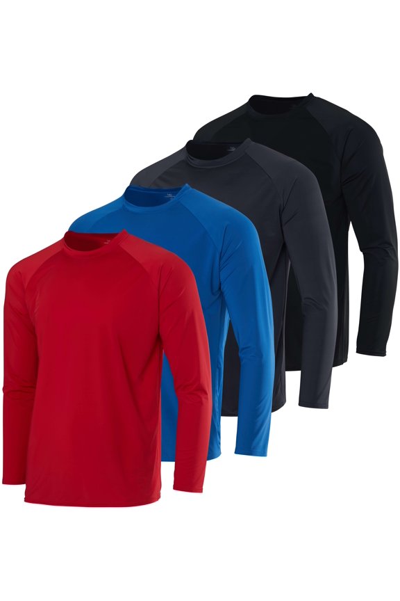 4 Pack: Boys' Rash Guard Long Sleeve Swim Shirt UV Sun Protection Fishing & Swimwear Tops for Kids