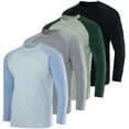 thumbnail image 1 of Real Essentials 4 Pack: Boys' Rash Guard Long Sleeve Swim Shirt UV Sun Protection Fishing & Swimwear Tops for Kids, 1 of 4
