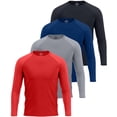 thumbnail image 1 of Real Essentials 4 Pack: Mens Long Sleeve Rash Guard Shirt Running Swimwear UPF 50+ Sun Protection (Big & Tall), 1 of 6