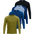 thumbnail image 1 of Real Essentials 4 Pack: Mens Long Sleeve Rash Guard Shirt UPF 50+ Swim Beach UV Sun Protection Fishing Quick Dry (Big & Tall), 1 of 6