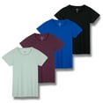 thumbnail image 1 of Real Essentials 4 Pack: Women's Classic-Fit Cotton Short-Sleeve Scoop Crew Neck T-Shirt (Available in Plus Size), 1 of 5