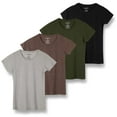 thumbnail image 1 of Real Essentials 4 Pack: Women's Classic-Fit Cotton Short-Sleeve Scoop Crew Neck T-Shirt (Available in Plus Size), 1 of 6