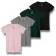 thumbnail image 1 of Real Essentials 4 Pack: Women's Classic-Fit Cotton Short-Sleeve Scoop Crew Neck T-Shirt (Available in Plus Size), 1 of 6