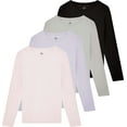 thumbnail image 1 of Real Essentials 4 Pack: Women's Cotton Classic-Fit Long-Sleeve Crewneck T-Shirt (Available in Plus Size), 1 of 7