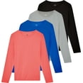 thumbnail image 1 of Real Essentials 4 Pack: Women's Cotton Classic-Fit Long-Sleeve Crewneck T-Shirt (Available in Plus Size), 1 of 7