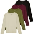 thumbnail image 1 of Real Essentials 4 Pack: Women's Cotton Classic-Fit Long-Sleeve Crewneck T-Shirt (Available in Plus Size), 1 of 7
