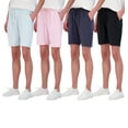 thumbnail image 1 of Real Essentials 4 Pack: Women's Dry-Fit Athletic 7" Bermuda Long High Waisted Running Shorts (Available In Plus Size), 1 of 7
