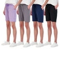 thumbnail image 1 of Real Essentials 4 Pack: Women's Dry-Fit Athletic 7" Bermuda Long High Waisted Running Shorts (Available In Plus Size), 1 of 7