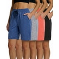 thumbnail image 1 of 4 Pack Women's Bermuda Shorts Dry Fit Athletic 7" High Waisted Long Pockets, 1 of 7