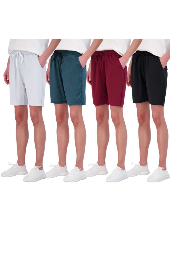 4 Pack: Women's Dry-Fit Athletic 7" Bermuda Long High Waisted Running Shorts (Available In Plus Size)