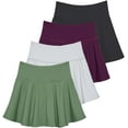 thumbnail image 1 of Real Essentials 4 Pack: Women's High Waisted Tennis Skirts Skater Skort Tummy Control Golf Shorts Pockets (Available In Plus), 1 of 6