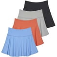 thumbnail image 1 of Real Essentials 4 Pack: Women's High Waisted Tennis Skirts Skater Skort Tummy Control Golf Shorts Pockets (Available In Plus), 1 of 6