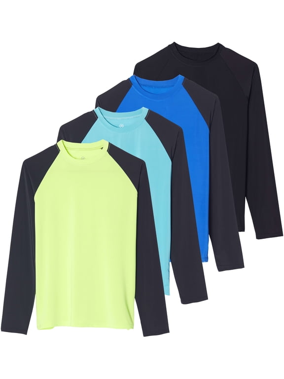 4 Pack: Women's Long Sleeve Rash Guard Shirt Swimwear UPF Sun Protection Swim Workout Top (Available in Plus)