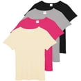 thumbnail image 1 of Real Essentials 4 Pack: Women's Ribbed Knit Short Sleeve Crew Neck T-Shirt (Available in Plus), 1 of 6