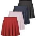 thumbnail image 1 of Real Essentials 4 Pack: Women's Soft Casual Pleated Mini Skirt - Skater A-Line Flowy Skirts (Available In Plus Size), 1 of 6