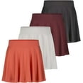 thumbnail image 1 of Real Essentials 4 Pack: Women's Soft Casual Pleated Mini Skirt - Skater A-Line Flowy Skirts (Available In Plus Size), 1 of 6
