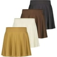 thumbnail image 1 of Real Essentials 4 Pack: Women's Soft Casual Pleated Mini Skirt - Skater A-Line Flowy Skirts (Available In Plus Size), 1 of 6