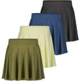 thumbnail image 1 of Real Essentials 4 Pack: Women's Soft Casual Pleated Mini Skirt - Skater A-Line Flowy Skirts (Available In Plus Size), 1 of 6