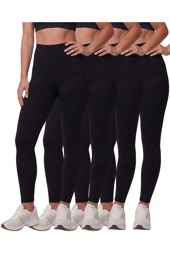 4 Pack: Women's Workout Athletic Leggings Yoga Pants Tummy Control High Waisted Running Gym Pilates Soft