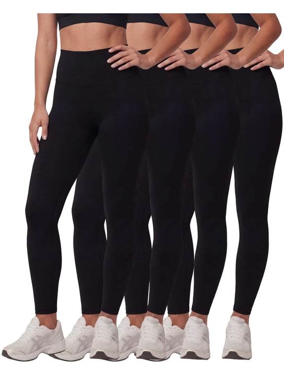 4 Pack: Women's Workout Athletic Leggings Yoga Pants Tummy Control High Waisted Running Gym Pilates Soft